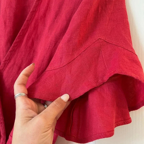 Honorine Edie Washable Linen Ruffle Wrap Dress - Picture 7 of 12